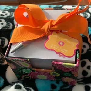 Vera Bradley note cube and mini pen